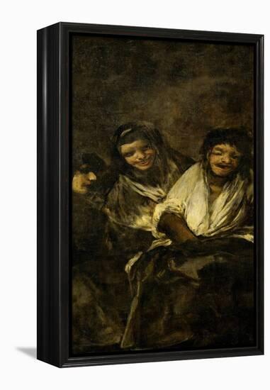 Two Women and a Man, One of the Black Paintings from the Quinta Del Sordo, Goya's House, 1819-1823-Francisco de Goya-Framed Premier Image Canvas