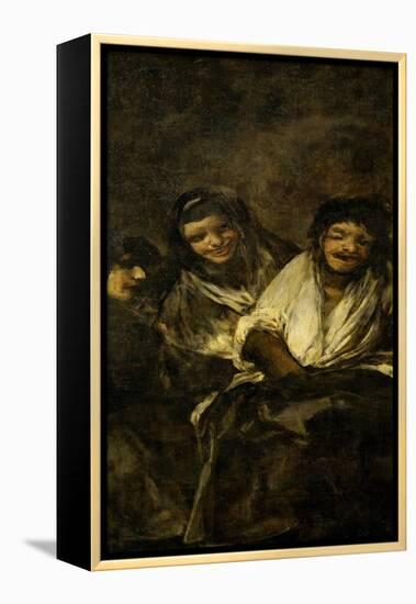 Two Women and a Man, One of the Black Paintings from the Quinta Del Sordo, Goya's House, 1819-1823-Francisco de Goya-Framed Premier Image Canvas