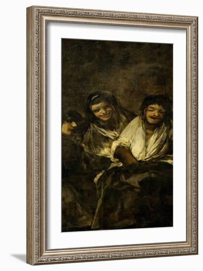 Two Women and a Man, One of the Black Paintings from the Quinta Del Sordo, Goya's House, 1819-1823-Francisco de Goya-Framed Giclee Print