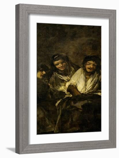 Two Women and a Man, One of the Black Paintings from the Quinta Del Sordo, Goya's House, 1819-1823-Francisco de Goya-Framed Giclee Print