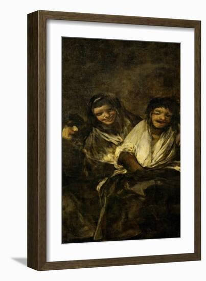 Two Women and a Man, One of the Black Paintings from the Quinta Del Sordo, Goya's House, 1819-1823-Francisco de Goya-Framed Giclee Print