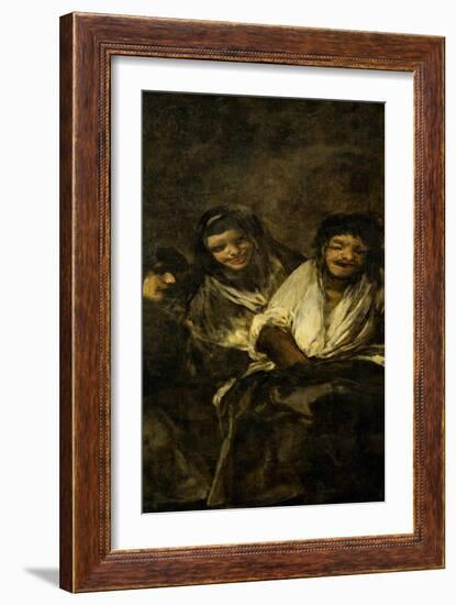 Two Women and a Man, One of the Black Paintings from the Quinta Del Sordo, Goya's House, 1819-1823-Francisco de Goya-Framed Giclee Print