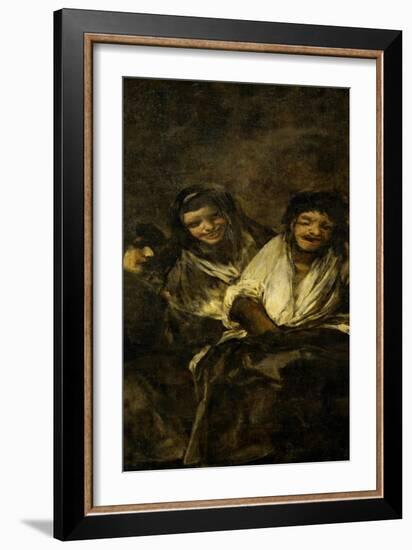 Two Women and a Man, One of the Black Paintings from the Quinta Del Sordo, Goya's House, 1819-1823-Francisco de Goya-Framed Giclee Print