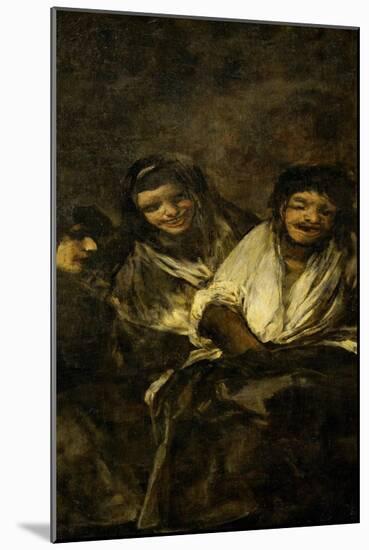 Two Women and a Man, One of the Black Paintings from the Quinta Del Sordo, Goya's House, 1819-1823-Francisco de Goya-Mounted Giclee Print