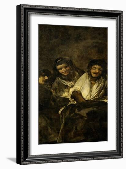 Two Women and a Man, One of the Black Paintings from the Quinta Del Sordo, Goya's House, 1819-1823-Francisco de Goya-Framed Giclee Print