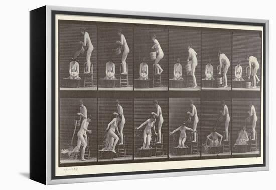 Two Women Bathing, Plate 406 from 'Animal Locomotion', 1887-Eadweard Muybridge-Framed Premier Image Canvas