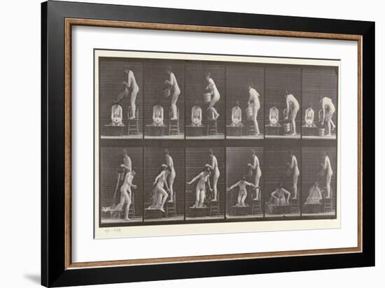 Two Women Bathing, Plate 406 from 'Animal Locomotion', 1887-Eadweard Muybridge-Framed Giclee Print