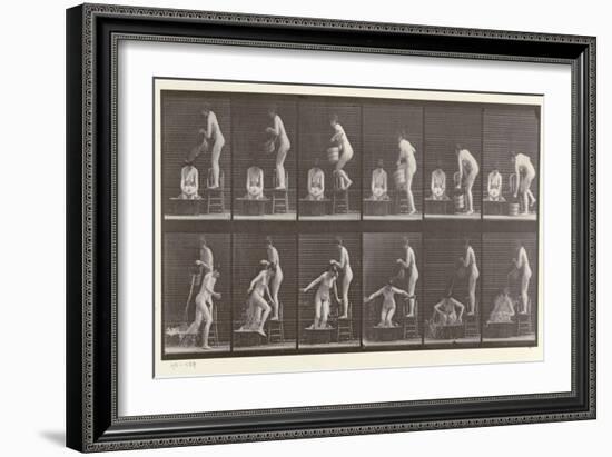 Two Women Bathing, Plate 406 from 'Animal Locomotion', 1887-Eadweard Muybridge-Framed Giclee Print