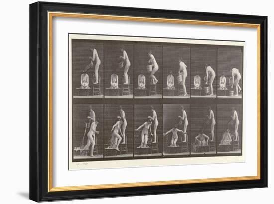 Two Women Bathing, Plate 406 from 'Animal Locomotion', 1887-Eadweard Muybridge-Framed Giclee Print