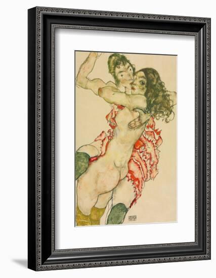 Two Women Embracing-Egon Schiele-Framed Giclee Print