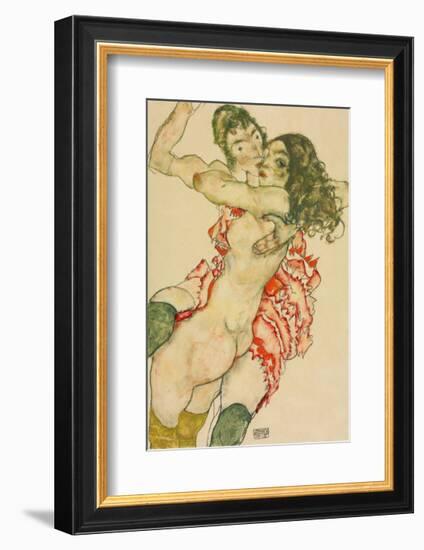Two Women Embracing-Egon Schiele-Framed Giclee Print