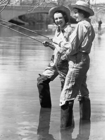 Two Women Fishing' Photo