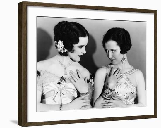 Two Women Imitating Each Other-null-Framed Photo