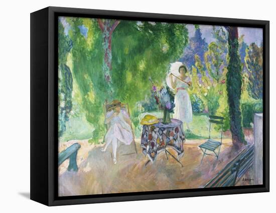 Two Women in a Garden in Summer, C.1923-Henri Lebasque-Framed Premier Image Canvas