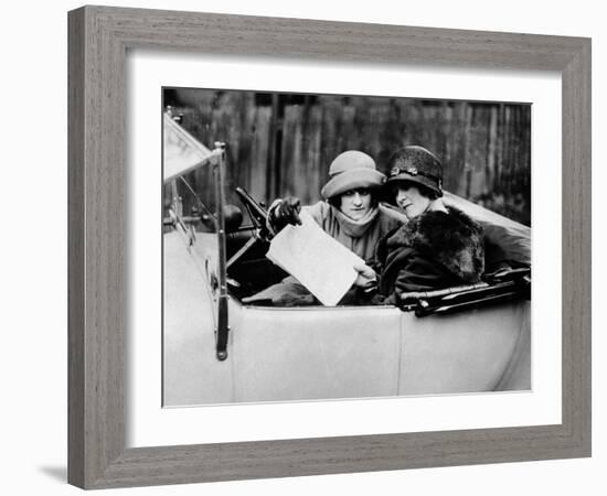 Two Women in an 11.9 Hp Calcott, C1922-null-Framed Photographic Print