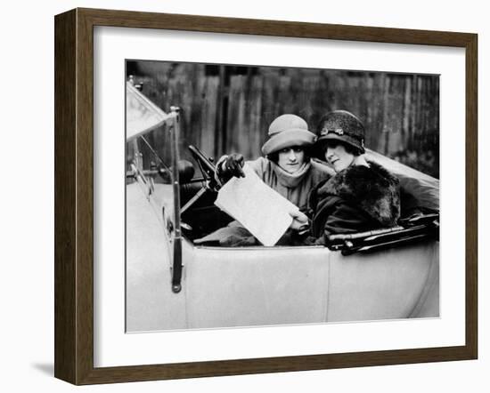 Two Women in an 11.9 Hp Calcott, C1922-null-Framed Photographic Print