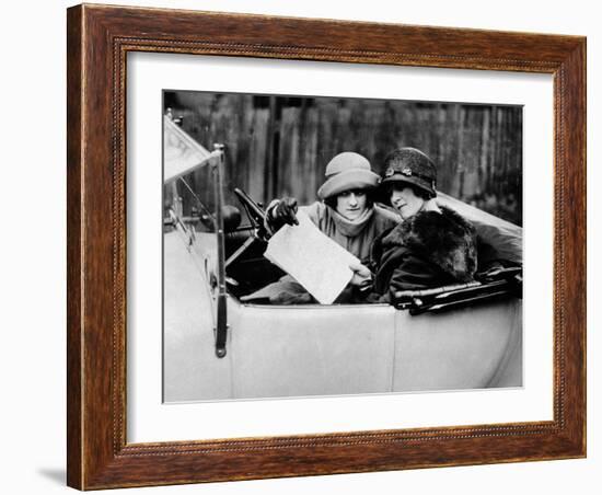 Two Women in an 11.9 Hp Calcott, C1922-null-Framed Photographic Print