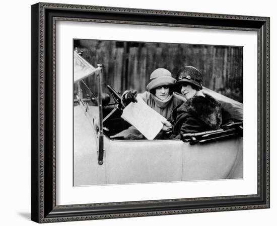 Two Women in an 11.9 Hp Calcott, C1922-null-Framed Photographic Print