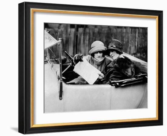 Two Women in an 11.9 Hp Calcott, C1922-null-Framed Photographic Print