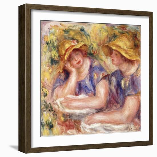 Two Women in Blue Dresses (The Two Sisters); Deux Femmes En Corsage Bleu (Les Deux Soeurs), 1919-Pierre-Auguste Renoir-Framed Giclee Print