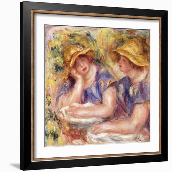 Two Women in Blue Dresses (The Two Sisters); Deux Femmes En Corsage Bleu (Les Deux Soeurs), 1919-Pierre-Auguste Renoir-Framed Giclee Print