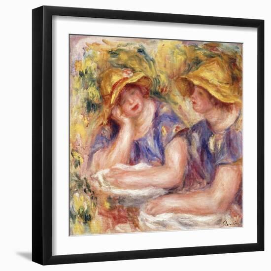 Two Women in Blue Dresses (The Two Sisters); Deux Femmes En Corsage Bleu (Les Deux Soeurs), 1919-Pierre-Auguste Renoir-Framed Giclee Print