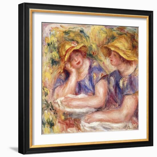 Two Women in Blue Dresses (The Two Sisters); Deux Femmes En Corsage Bleu (Les Deux Soeurs), 1919-Pierre-Auguste Renoir-Framed Giclee Print