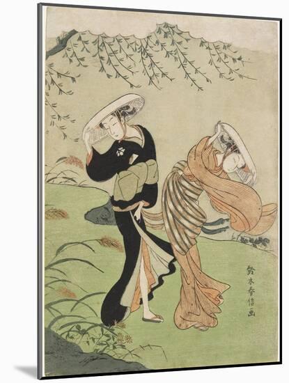 Two Women in High Wind, C. 1767-Suzuki Harunobu-Mounted Giclee Print