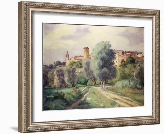 Two Women in the Countryside; Deux Femmes a La Campagne-Henri Lebasque-Framed Giclee Print