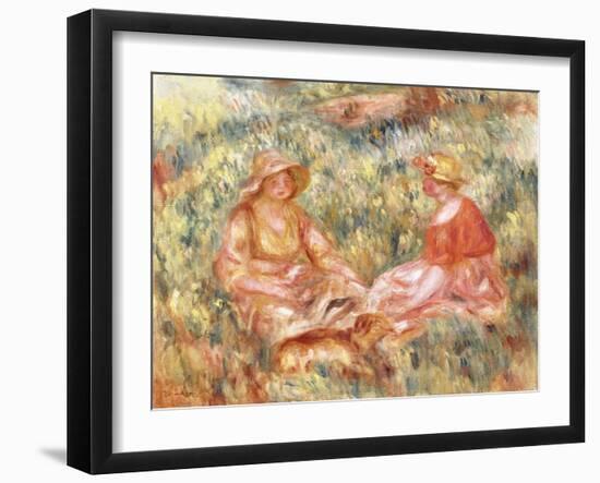 Two Women in the Grass, C.1910-Pierre-Auguste Renoir-Framed Giclee Print