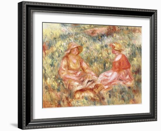 Two Women in the Grass, C.1910-Pierre-Auguste Renoir-Framed Giclee Print