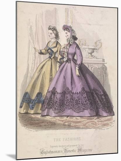 Two Women Model the Latest Fashions, 1864-null-Mounted Giclee Print