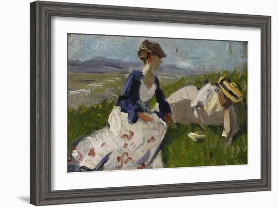 Two Women on a Hill (Maria Marc and Marie Schnuer), 1906-Franz Marc-Framed Giclee Print