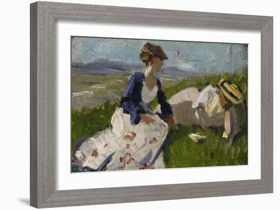 Two Women on a Hill (Maria Marc and Marie Schnuer), 1906-Franz Marc-Framed Giclee Print