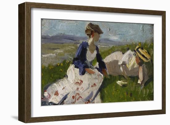 Two Women on a Hill (Maria Marc and Marie Schnuer), 1906-Franz Marc-Framed Giclee Print
