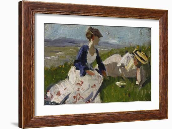 Two Women on a Hill (Maria Marc and Marie Schnuer), 1906-Franz Marc-Framed Giclee Print