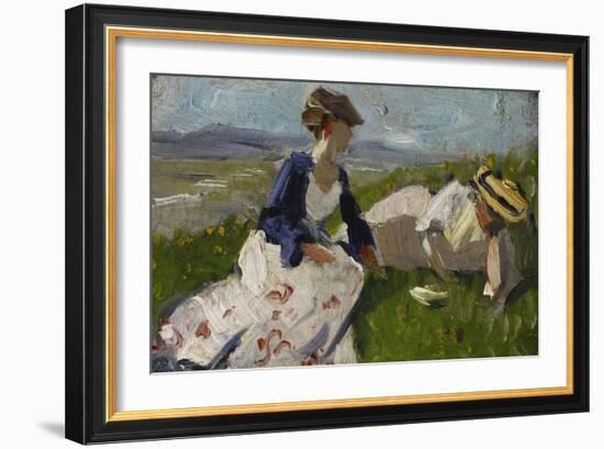 Two Women on a Hill (Maria Marc and Marie Schnuer), 1906-Franz Marc-Framed Giclee Print