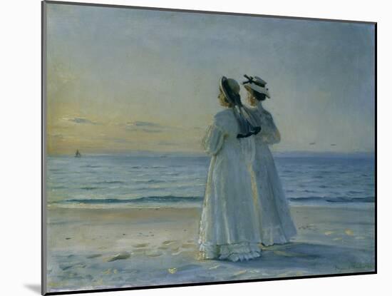 Two Women on the Beach at Skagen, 1908-Michael Peter Ancher-Mounted Giclee Print