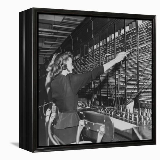 Two Women Operating Switchboard During Chesapeake and Potomac Telephone Strike-Yale Joel-Framed Premier Image Canvas