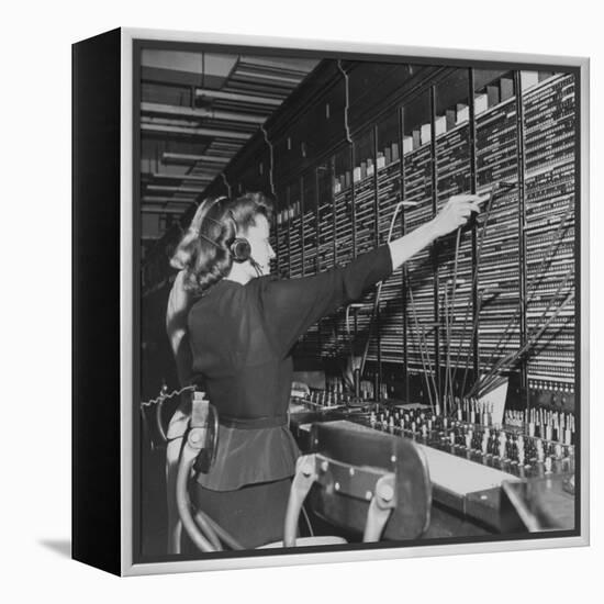 Two Women Operating Switchboard During Chesapeake and Potomac Telephone Strike-Yale Joel-Framed Premier Image Canvas