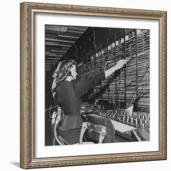 Two Women Operating Switchboard During Chesapeake and Potomac Telephone Strike-Yale Joel-Framed Photographic Print