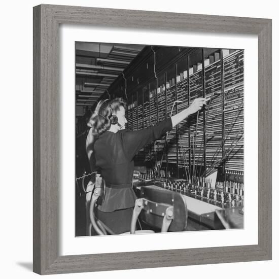 Two Women Operating Switchboard During Chesapeake and Potomac Telephone Strike-Yale Joel-Framed Photographic Print
