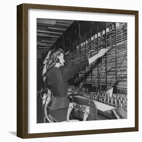 Two Women Operating Switchboard During Chesapeake and Potomac Telephone Strike-Yale Joel-Framed Photographic Print