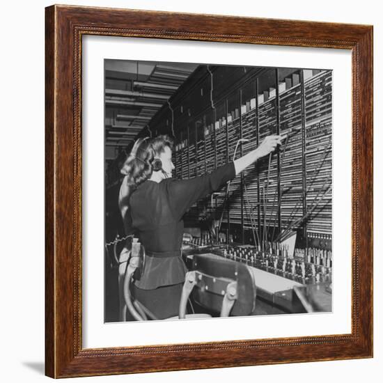 Two Women Operating Switchboard During Chesapeake and Potomac Telephone Strike-Yale Joel-Framed Photographic Print