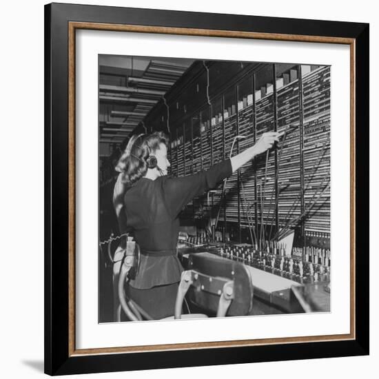 Two Women Operating Switchboard During Chesapeake and Potomac Telephone Strike-Yale Joel-Framed Photographic Print