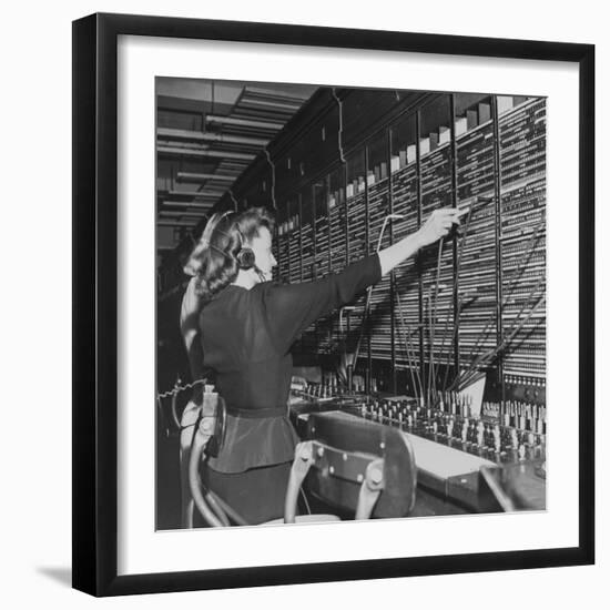 Two Women Operating Switchboard During Chesapeake and Potomac Telephone Strike-Yale Joel-Framed Photographic Print