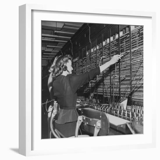 Two Women Operating Switchboard During Chesapeake and Potomac Telephone Strike-Yale Joel-Framed Photographic Print