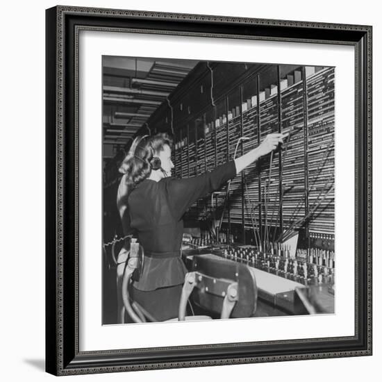 Two Women Operating Switchboard During Chesapeake and Potomac Telephone Strike-Yale Joel-Framed Photographic Print