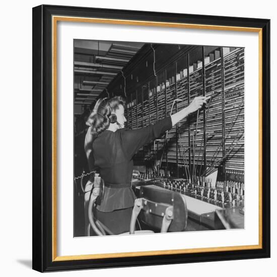 Two Women Operating Switchboard During Chesapeake and Potomac Telephone Strike-Yale Joel-Framed Photographic Print