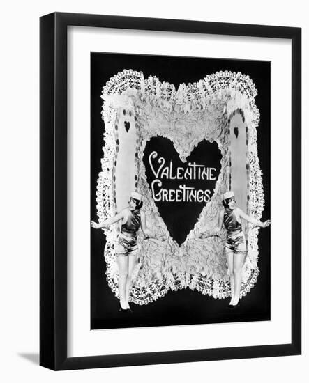 Two Women Posing on Valentine-null-Framed Photo